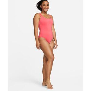 NIKE ESCENCIAL ONE PIECE SWIMSUIT WOMEN SEA CORAL PINK SMALL U-BACK